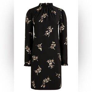 J. Crew Floral Shift Dress Women’s‎ 0 Ruffle Neck 3/4 Sleeve Classic Chic Office